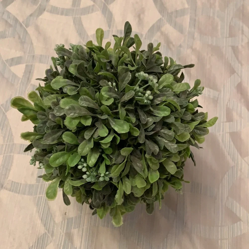 Faux Potted Ball Greenery Artificial Plant